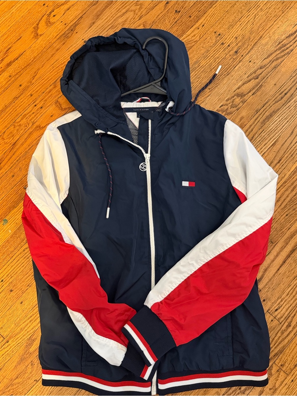 Tommy Hilfiger Navy, Red & White Hooded Windbreaker Jacket